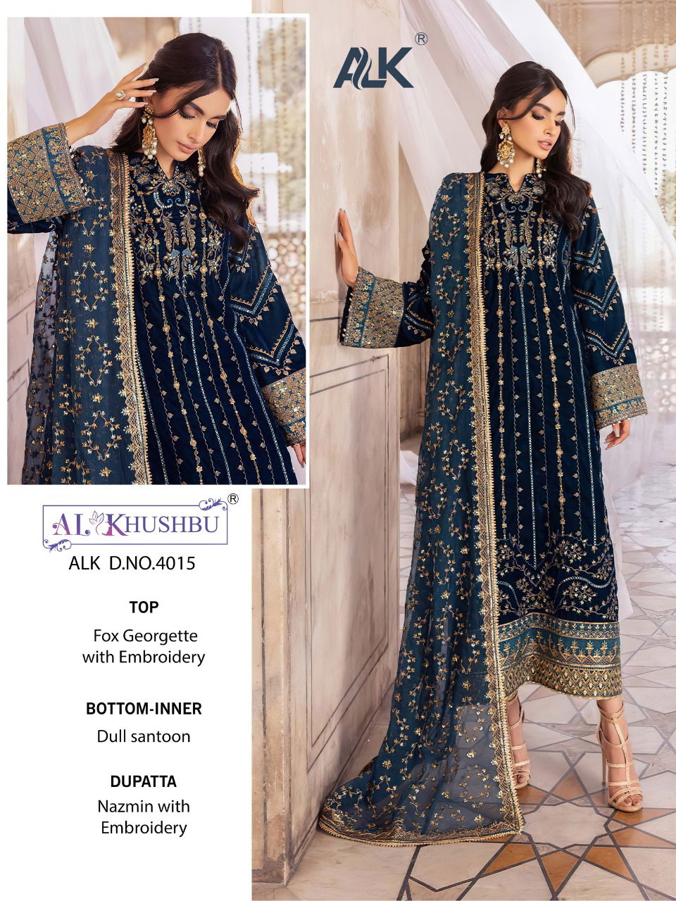 Alk Khushbu Samaira Vol 3 Embroidered Designer Wear Wholesale Pakistani Suit